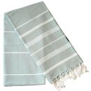 Fouta HAMMAM L weiß-eukalyptusblau
