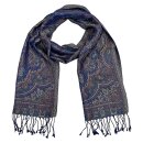 Schal PAISLEY, blau,  165x35cm, 100 % Seide