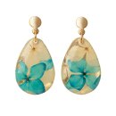 Ohrringe Drop BLUTEN aqua, vergoldet