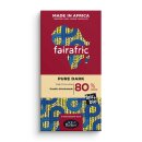 fairafric Schokolade 80%, Pure Dark, Dunkle Schokolade, bio°, 80g, vegan