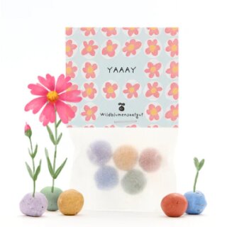 5 Blumenmurmeln im Tütchen "Yay"