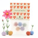 5 Blumenmurmeln im Tütchen "Love You Bestie"