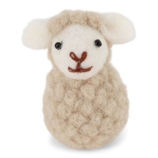Schaf sitzend beige, 5,5 cm