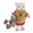 Schaf weiß/Gießkanne, 13 cm