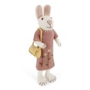 Häsin XL weiß/Kleid lavendel+Tasche, 27 cm