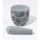 MÖRSER Blätter, Palewastein 9xH9cm