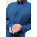 Langarmhemd KENT aus Leinen Blazing Blue