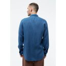 Langarmhemd KENT aus Leinen Blazing Blue