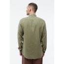 Langarmhemd KENT aus Leinen Faded Olive