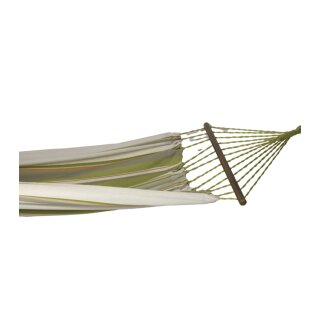 HÄNGEMATTE natur grün, mit Holz Baumwolle 320x128cm