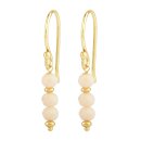 Ohrringe Chalcedon creme, 22K vergoldet