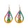Ohrringe Kantha Tear Drop, Textil mit Messing