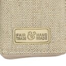 Kartenetui 10,5x7,5cm Hanf-Canvas natur RFID sercure