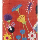 KORBTASCHE Blumenwiese rot, Raffia H40 x B50 x T25cm