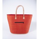 KORBTASCHE Blumenwiese rot, Raffia H40 x B50 x T25cm