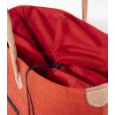 KORBTASCHE Blumenwiese rot, Raffia H40 x B50 x T25cm