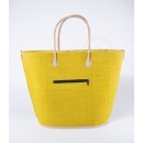 KORBTASCHE Blumenwiese gelb, Raffia H40 x B50 x T25cm