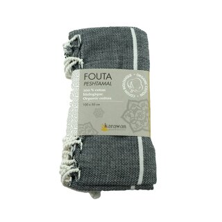 Fouta HAMMAM S weiß-anthrazit