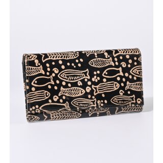 GELDBÖRSE Shanti Fische, Ziegenleder 19x11cm