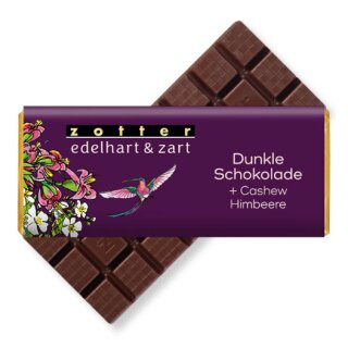 Dunkle Schokolade + Cashew / Himbeere