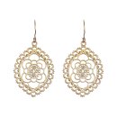 Ohrringe floral oval, Messing