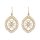 Ohrringe floral oval, Messing