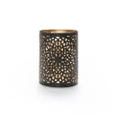 Windlicht 8x10cm DREAM CATCHER, schwarz-gold, Eisenblech
