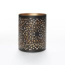 Windlicht 10x13cm, DREAM CATCHER, schwarz-gold, Eisenblech