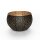 Windlicht 18x13 cm, FLOWER BOWL, schwarz-gold, Eisenblech