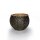 Windlicht 15x10cm, FLOWER BOWL, schwarz-gold, Eisenblech