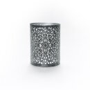 Windlicht 8x10cm WHEEL OF LIFE, schwarz-silber, Eisenblech