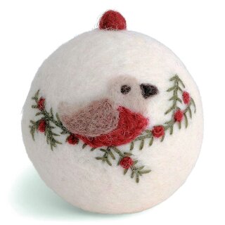 Christbaumkugel weiß, Vogel, Ø 6 cm