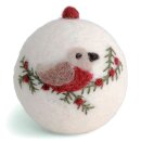 Christbaumkugel weiß, Vogel, Ø 6 cm