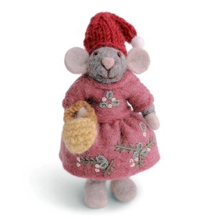 Maus grau, Kleid & Handtasche, 12 cm