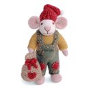 Maus weiß, Hose & Geschenktasche, 12 cm