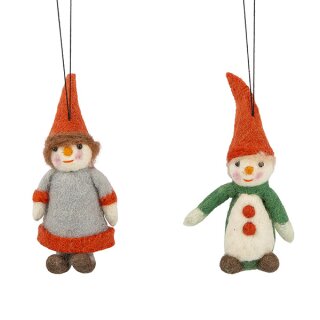 Dekoanhänger WEIHNACHTSWICHTEL (Stückpreis), Wollfilz