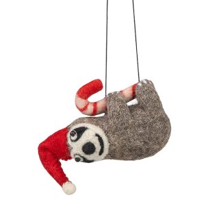 Dekoanhanger FAULTIER MIT ZUCKERSTANGE, Wollfilz