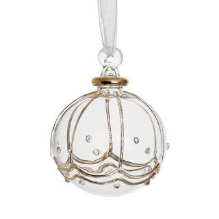Glaskugel 6cm Rimal, transparent-gold