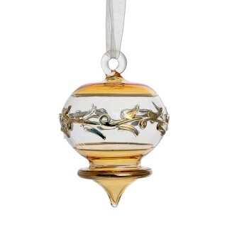 Glasdekoration 5,5cm Kemetra, amber-gold