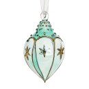 Glasdekoration 8cm Qamara, aqua-gold