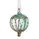Glaskugel 5,5cm Dimah, aqua-gold