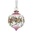 Glasdekoration 6cm Kamira, mauve-gold