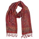 Schal PAISLEY, weinrot-blau, 190x54 cm, 100 % Seide