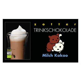 Zotter Schokolade, Trinkschokolade Milch Kakao