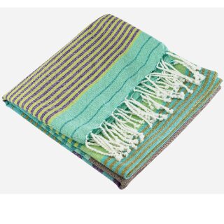 BADETUCH FOUTA HAMMAM 100*200CM GESTREIFT AQUA