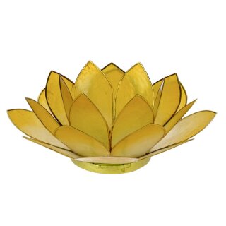 Teelichthalter Lotus Gelb 14cm, Capiz