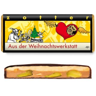 Aus der Weihnachtswerkstatt - Weißer Nougat mit Pistazien  & Nüssen