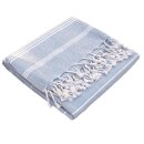 Fouta-Badetuch HAMMAM Weiß-Hellblau