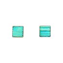 Silber-Ohrstecker DICRO STRIPE Blau-Grün