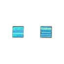 Silber-Ohrstecker DICRO STRIPE Blau-Grün